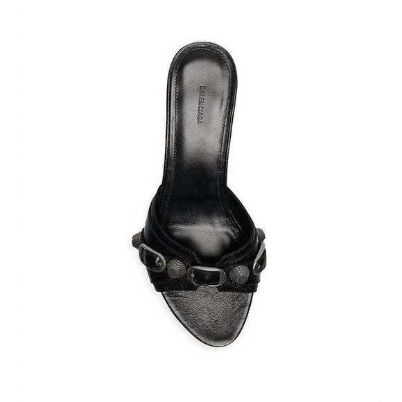NEW BALENCIAGA cagole mule sandal in black & palladium - Picture 3 of 3
